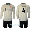 Conjunto (Camiseta+Pantalón Corto) Manga Larga Liverpool Virgil van Dijk 4 Segunda Equipación 2021/22 - Niño